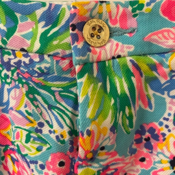 Lilly Pulitzer High Waist Blue and Pink Shorts - Picture 2 of 3